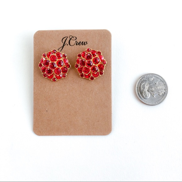 Jcrew floral red crystal statement earrings - Picture 4 of 5